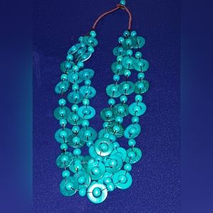 BOJO Turquoise colored wood Necklace